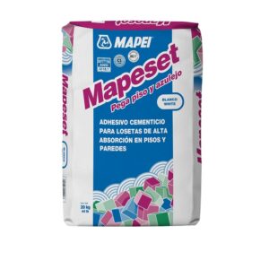 ADHESIVO MAPEI MAPESET PEGA PISO Y AZULEJO COLOR BLANCO 20KG